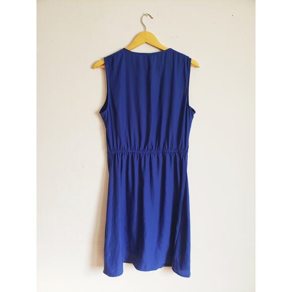 H&M Zip Front Skater Dress Blue Size 14 - Picture 4 of 8